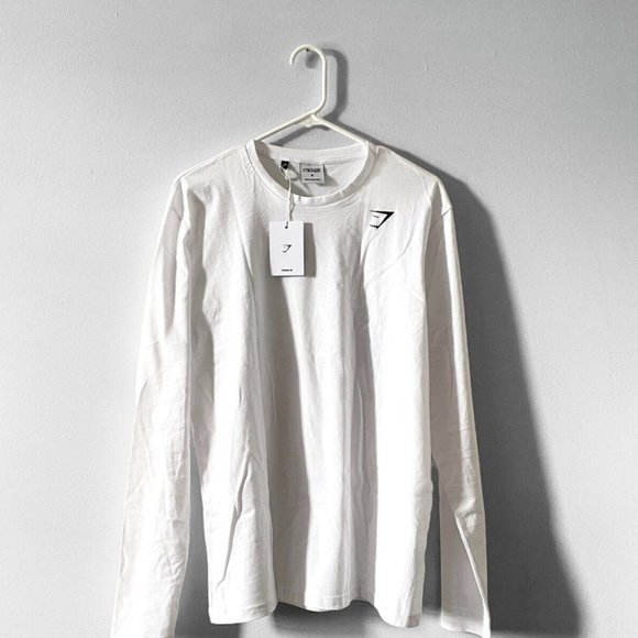 Gymshark Shirt Mens White Long Sleeve GSLC Lifting Club Athletic Top Casual, M - Picture 9 of 9
